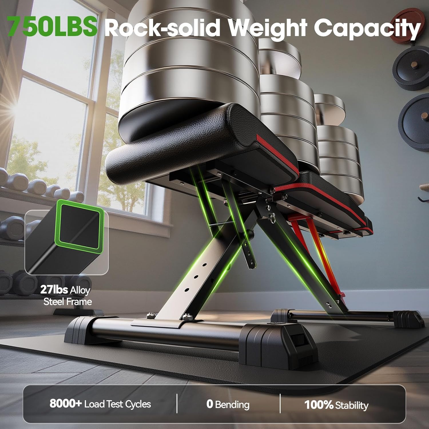 FLYBIRD WB3 Weight Bench up to 6'5", 750LBS Capacity Adjustable Weight Bench for Workout, 27LBS Sturdy Foldable Bench Press for Home Gym, 5X Stable Lifting Bench Incline Decline Flat Dumbbell Exercise - Image 3