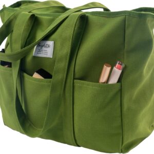 Bagelite Extra Large Canvas Tote for Women Men, Utility Work Bag with Zipper