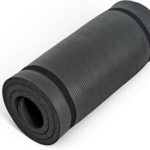 CAP Barbell 1-Inch High Density Exercise Yoga Mat with Strap | Multiple Colors