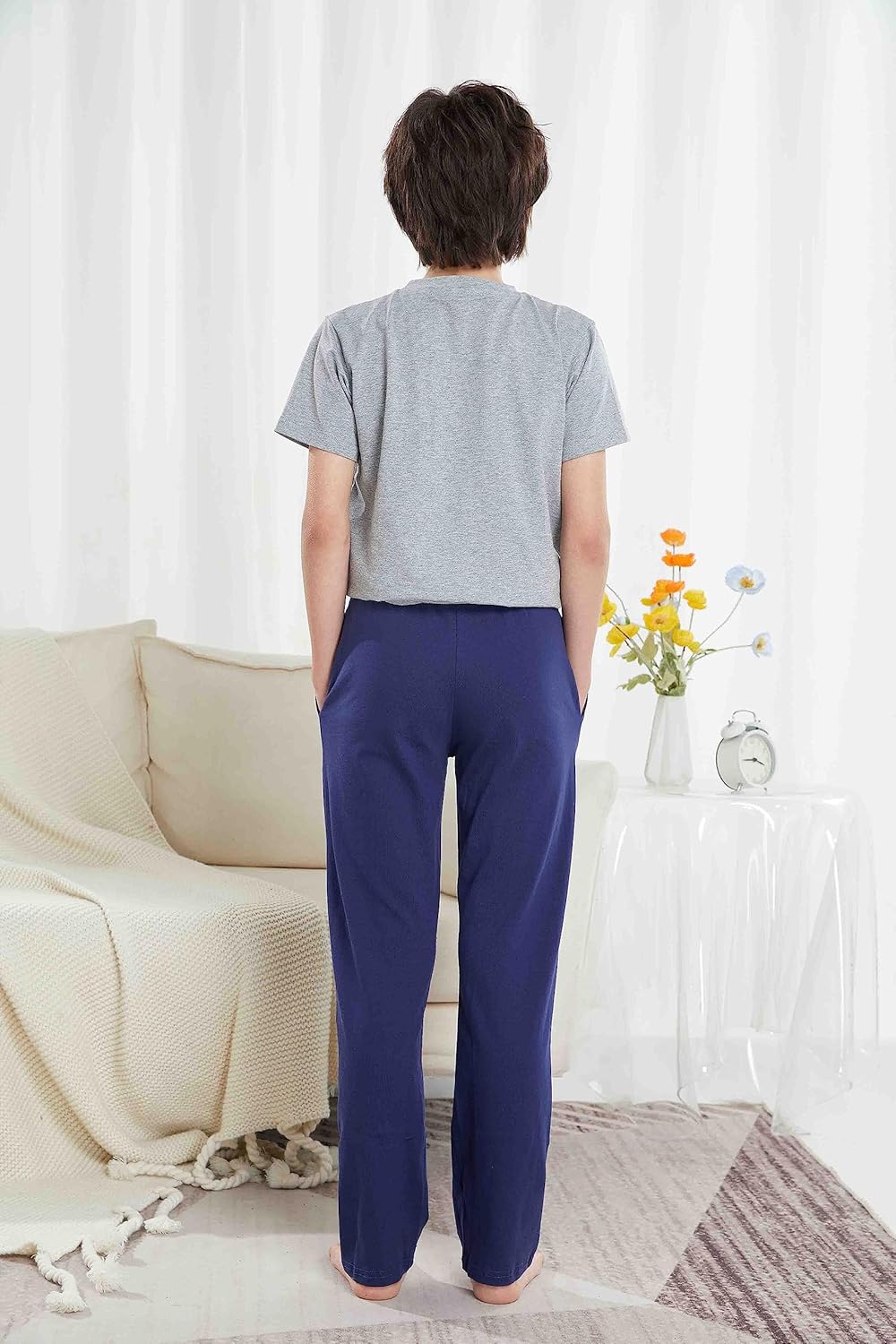 HiddenValor Boys Knit Cotton Pajama Lounge Pants with Pockets - Image 5
