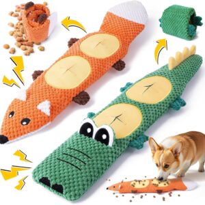 XIUGOAL Dog Toys for Aggressive Chewers, 2 Pack No Stuffing Dog Toys for Boredom and Teething, Squeaky Chew Toy for Small, Medium Breed to Keep Them Busy
