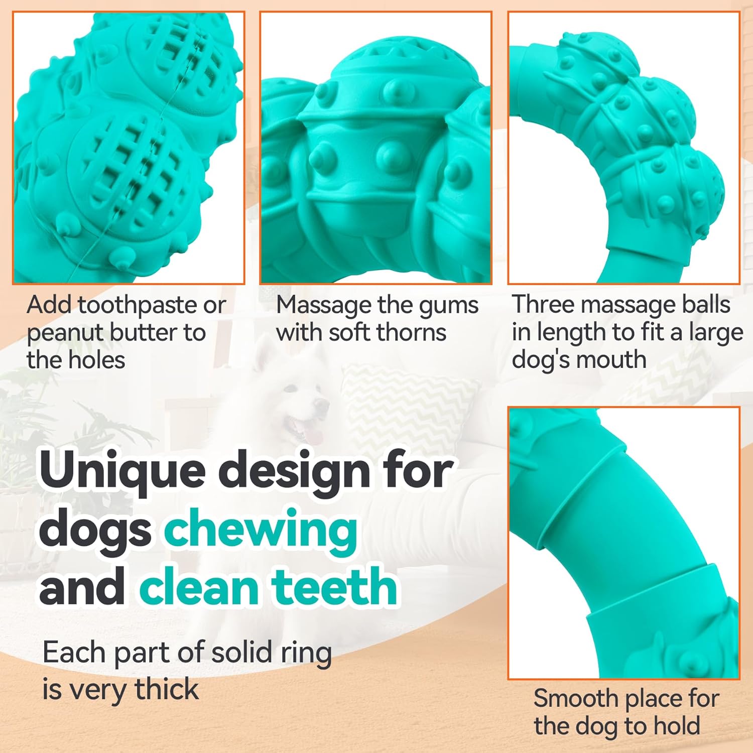 Indestructible Dog Chews - Super Duty Chew Toys for Aggressive Dogs, Puppy Teething Relief & Interactive Play - Image 4