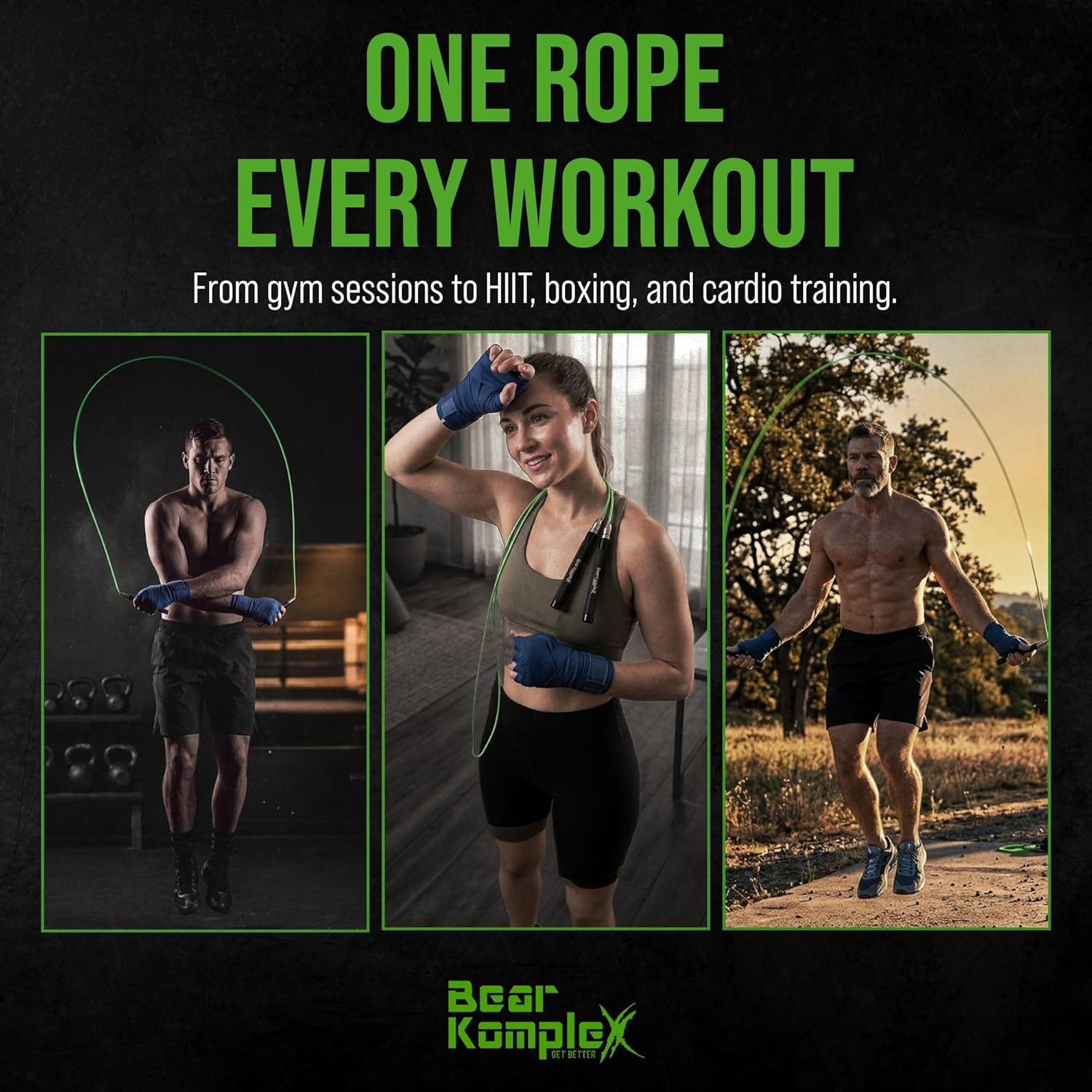 Bear KompleX Speed Jump Rope - Adjustable Tangle-Free Skipping Rope, Lightweight Handles, Smooth 360° Swivel Bearings, 2 Steel Cables, Free Carrying Case - Image 4