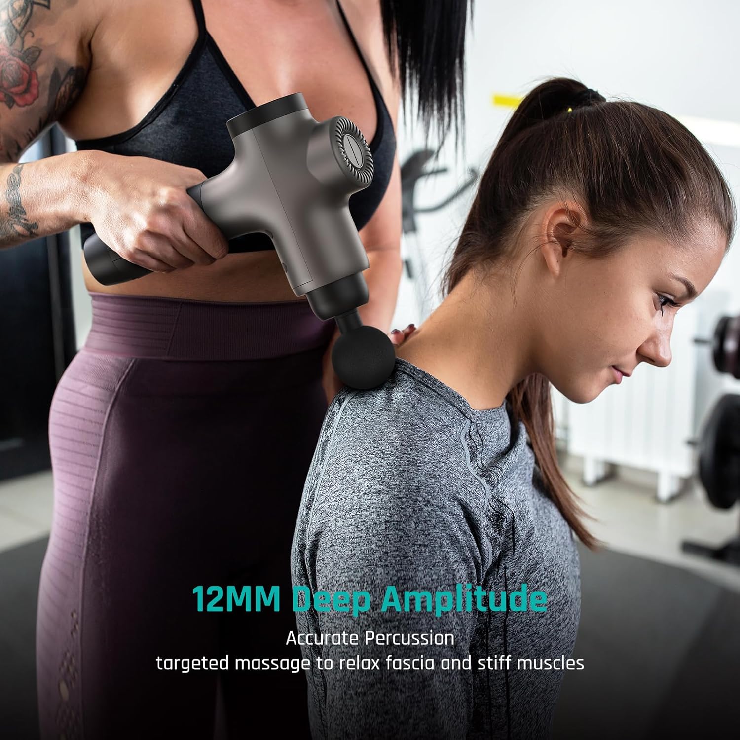 Mebak 3 Massage Gun, Massage Gun Deep Tissue for Athletes, Professional Muscle Percussion Massager, Massager for Shoulder Leg Back Body Pain Relief, Quiet Portable Sport Tool, Gifts for Him - Image 4
