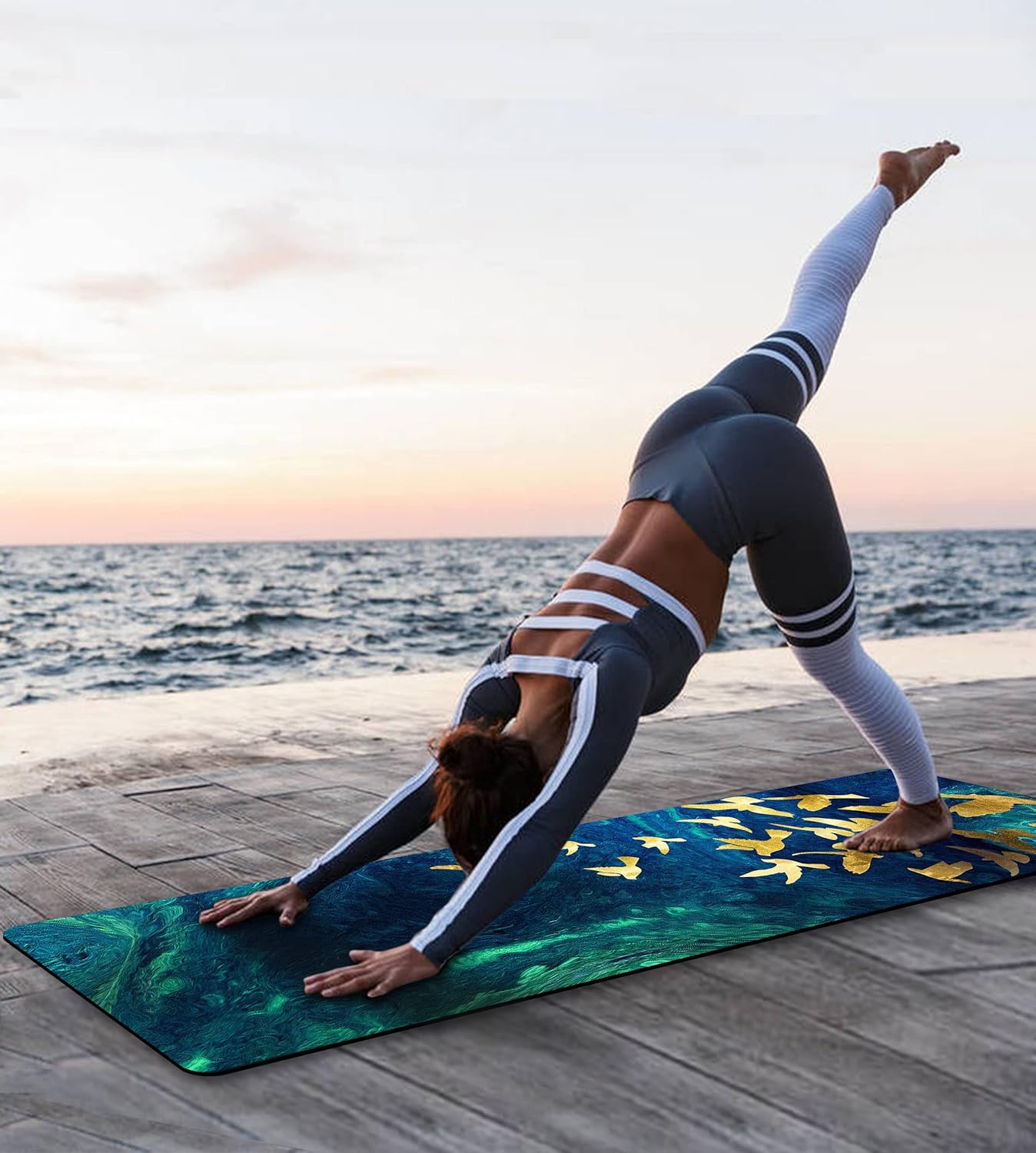 Non Slip Yoga Mat TPE Workout Mat for Men Women, Thick Workout Mat with Carrying Strap, Fitness Mats for Exercise, Yoga, Fitness, Pilates, Floor Workouts (72" x 24" x 6mm) - Image 7