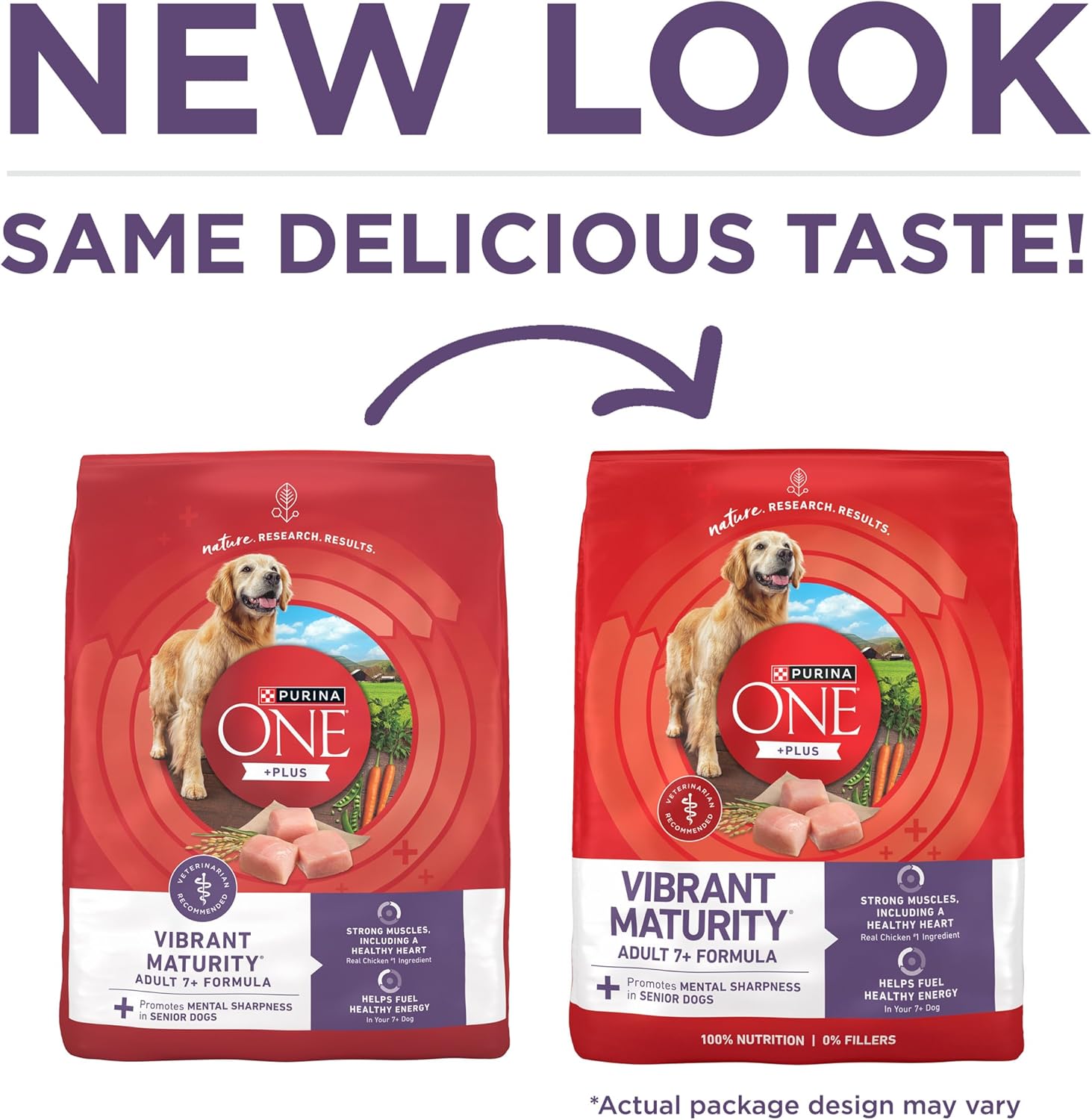 Purina ONE High Protein Dry Senior Dog Food Plus Vibrant Maturity Adult 7 Plus Formula - 8 lb. Bag - Image 2