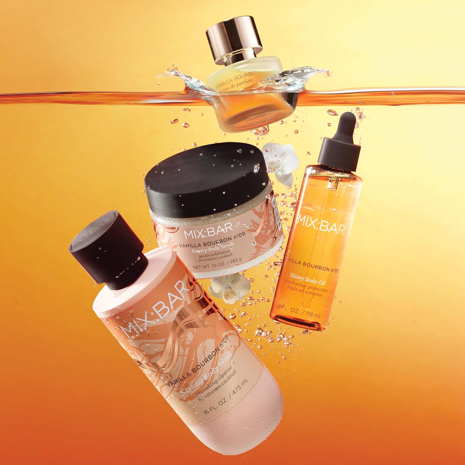 MIX:BAR Vanilla Bourbon Glowy Body Oil for Women, Soothe, Soften & Smooth Dry Skin, with Jojoba & Avocado Oil, Paraben Free, Vegan, 4oz - Image 8