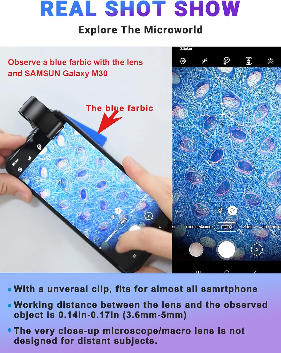 APEXEL Nano Zoom 100x Phone Micro Lens with LED Light for Smartphone - Pocket Microscope & Camera Lens Attachment - Image 3