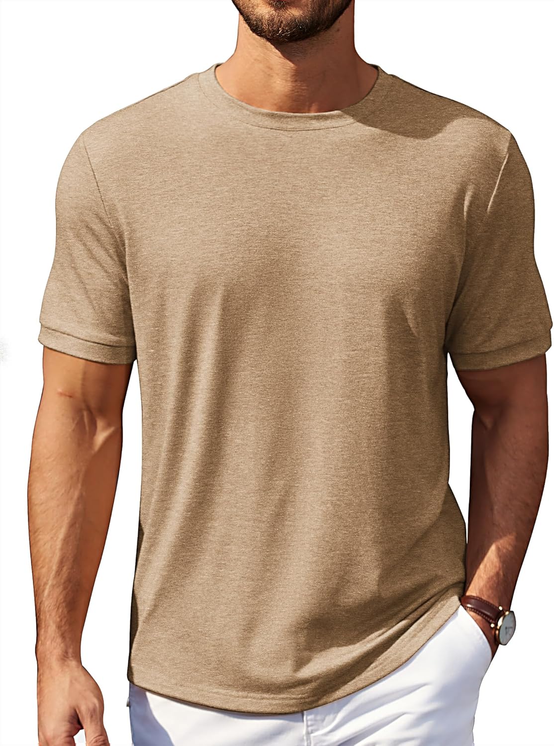 COOFANDY Mens T-Shirts Summer Crew Neck Casual T Shirts Plain Short Sleeve Shirts Basic Tees