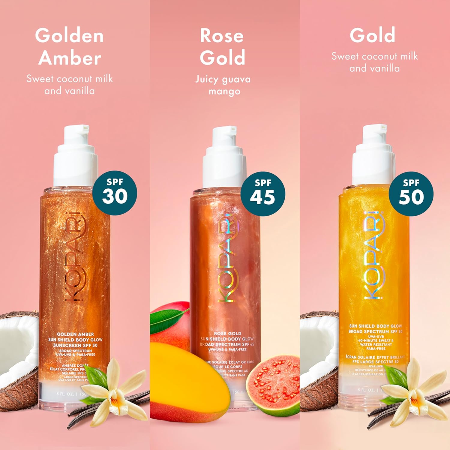 Kopari Sun Shield Body Glow, Broad Spectrum SPF 30, Lightweight Shimmering Gel Texture Absorbs Quickly, Non Sticky, Glowing Results, Golden Amber 5 oz - Image 6
