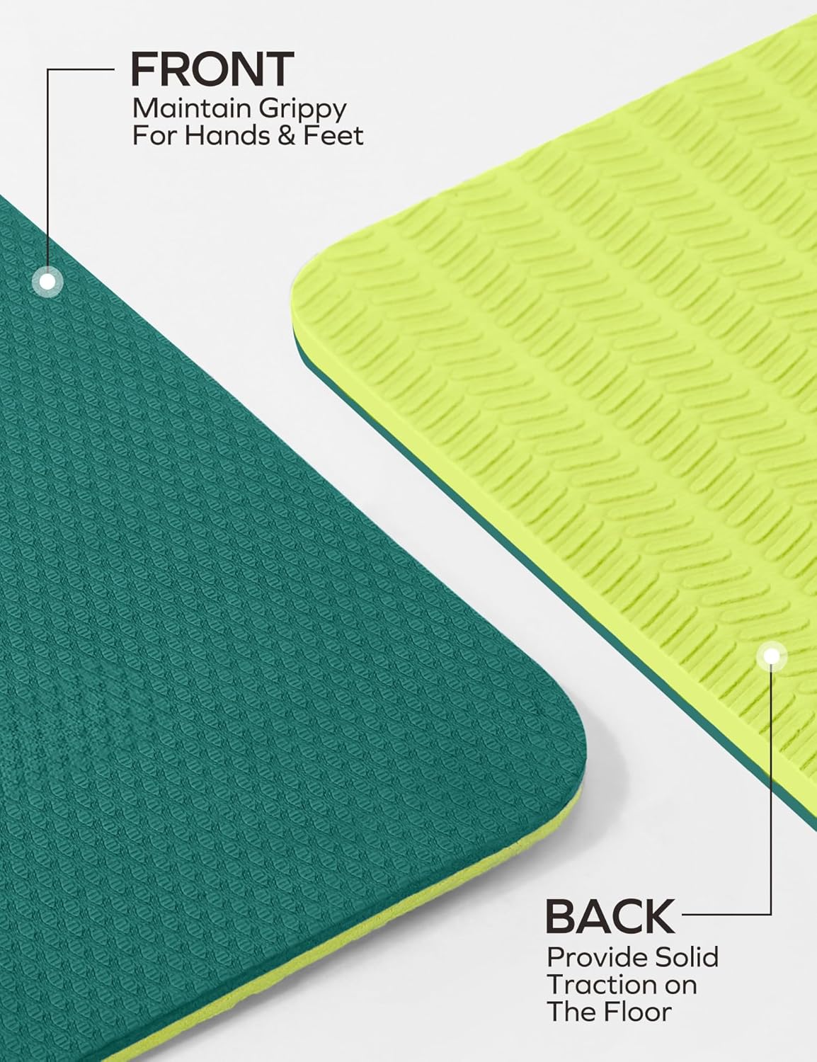 Ewedoos Eco Friendly Yoga Mat Thick TPE Yoga Mat Non Slip Yoga Mats Anti-tear Exercise Workout Mat for Women Men Kids Yoga, Pilates and Fitness - Image 2