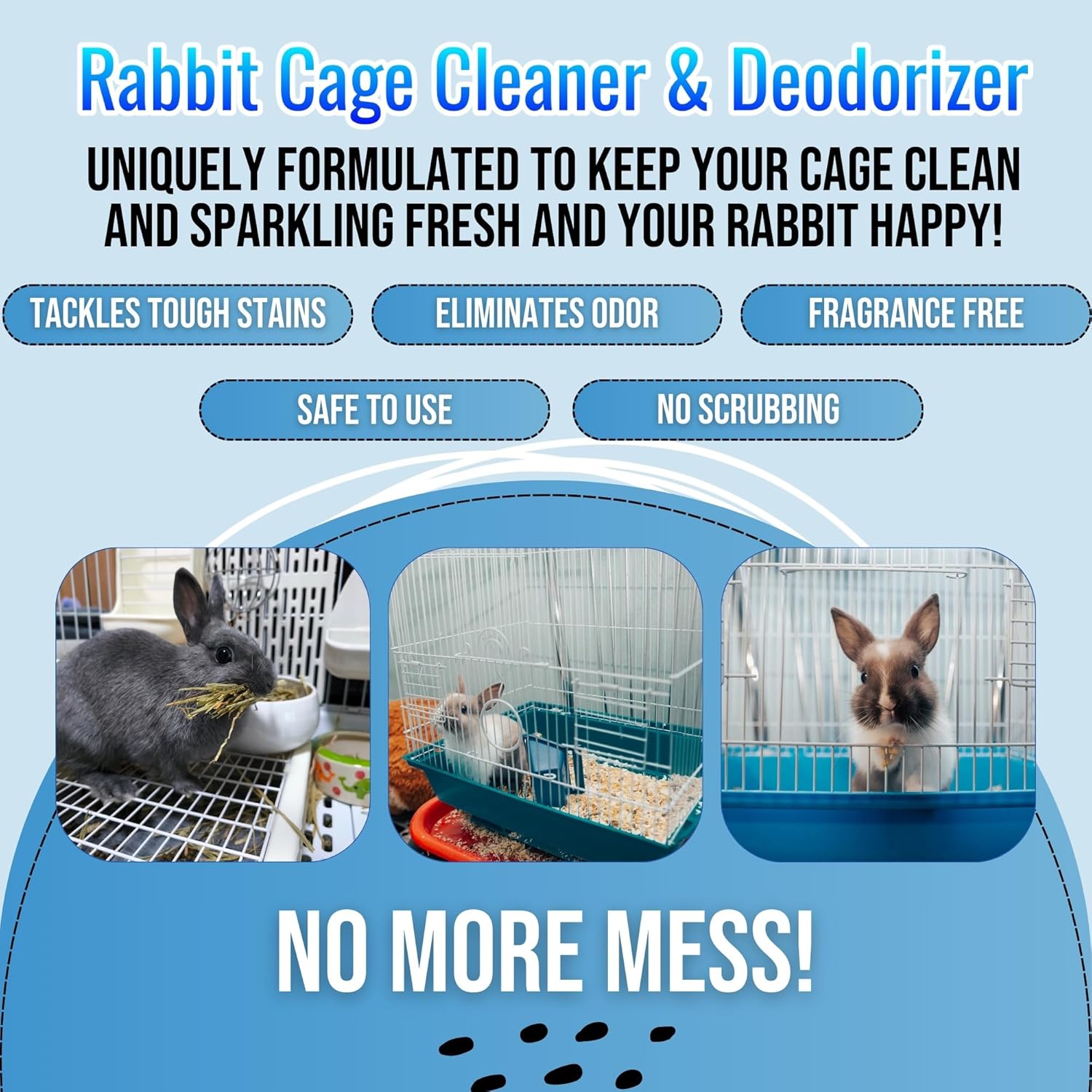 Rabbit Cage Cleaner Spray (32oz) – Bunny Cage Cleaner & Deodorizer – Odor Eliminator for Small Animal Cages – Pet Safe, Non-Toxic – Fast Drying – Made in USA - Image 5