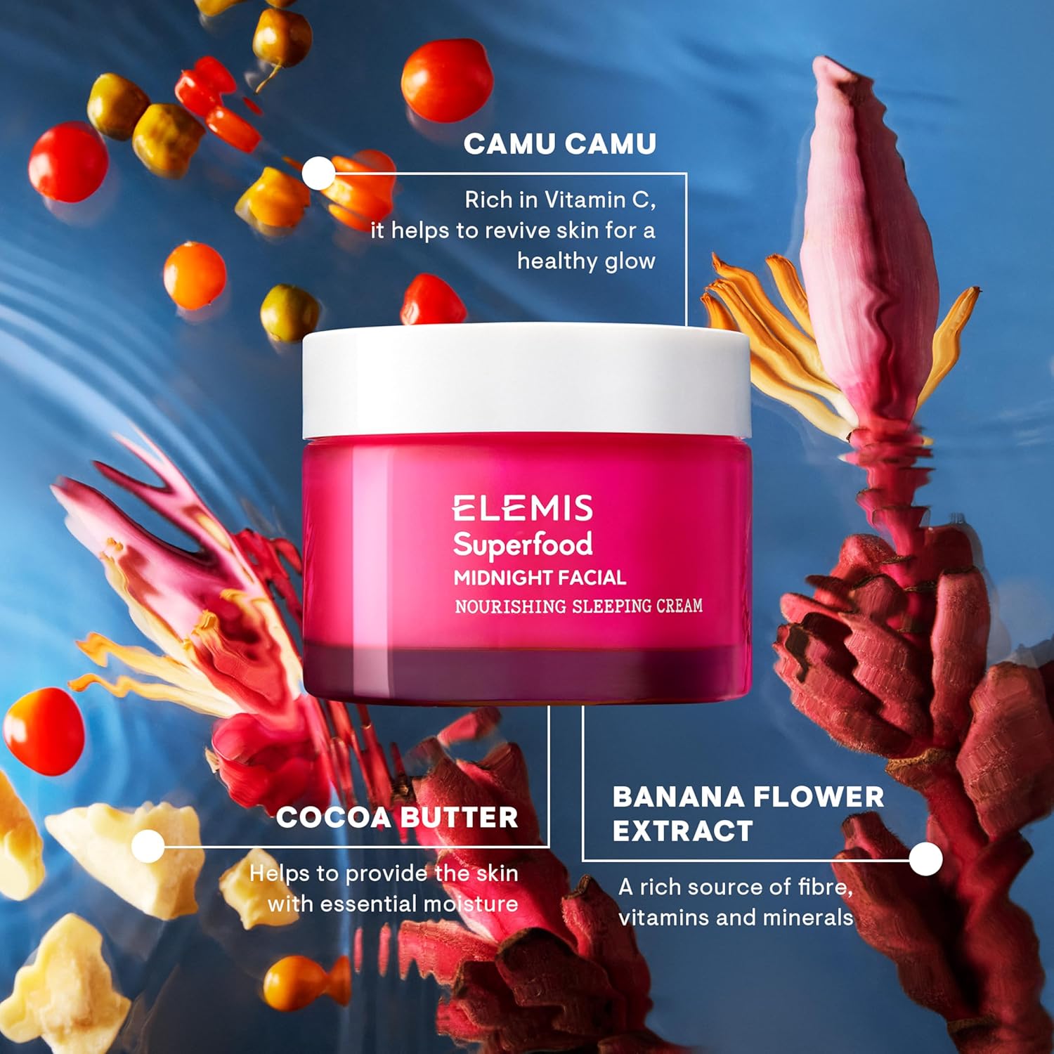ELEMIS Superfood Midnight Facial, Moisturizer Face Cream, Hydrating Face Moisturizer for Dry Skin, Overnight Facial Cream with Camu Camu - Image 5