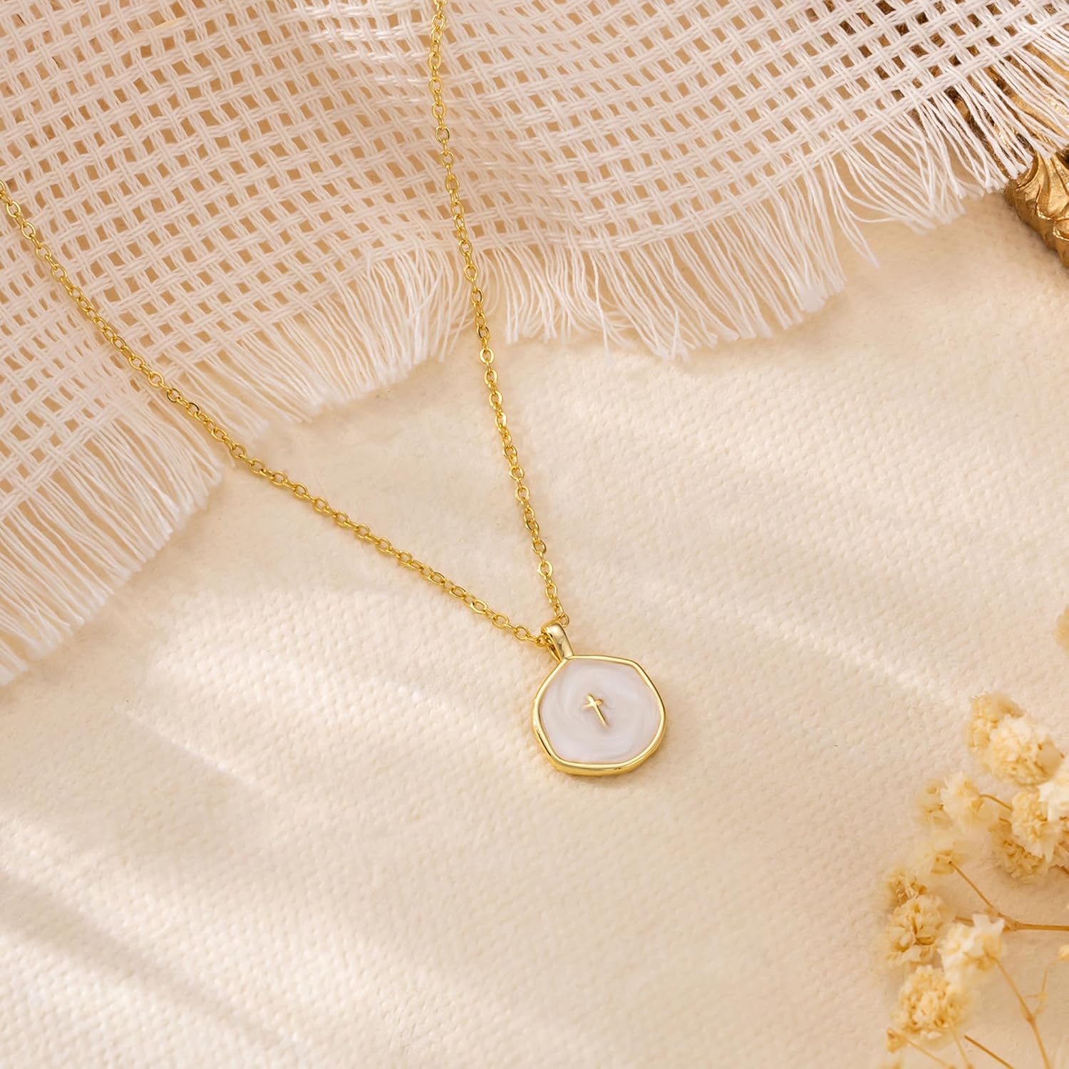 Tewiky Cross Necklace for Women-Dainty Simple 14k Gold Plated Cross Pendant Cute Necklaces for Women Jewelry - Image 7