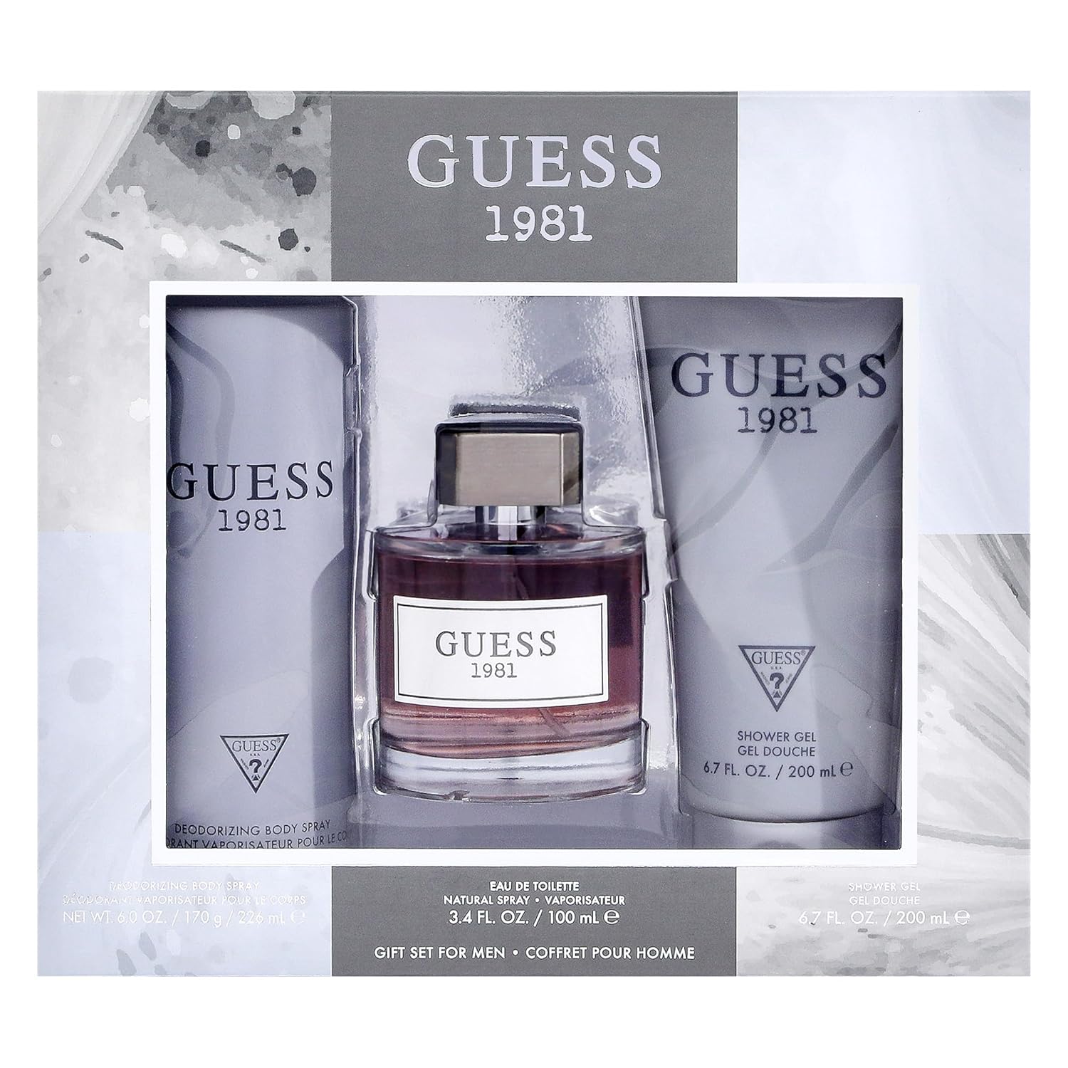 GUESS 1981 Men/Homme Eau de Toilette 3 Piece Gift Set - Cologne Spray 3.4 Fl. Oz., Deodorizing Body Spray 6.0 Oz., & Shower Gel 6.7 Fl. Oz. - Image 5