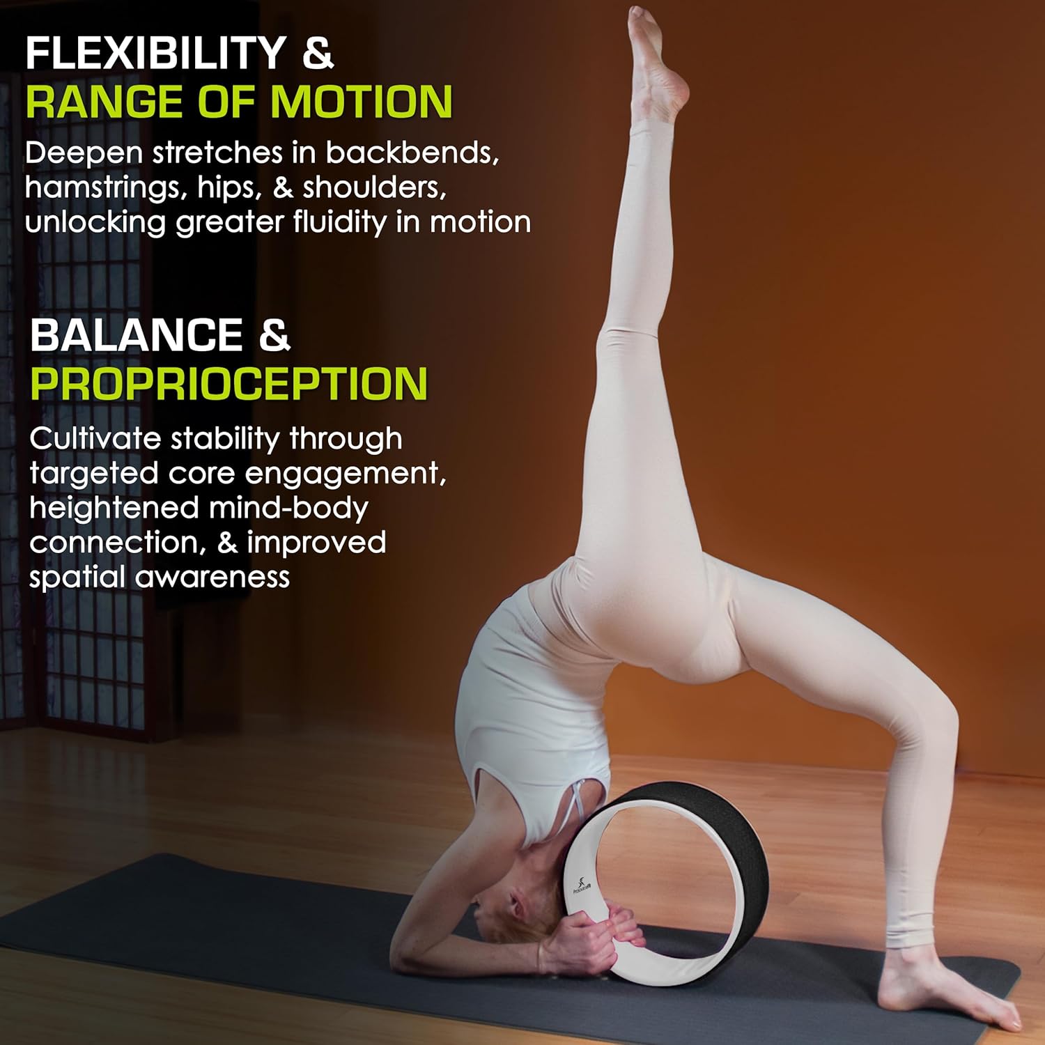 ProsourceFit Yoga Wheel Prop 12” for Improving Yoga Poses, Backbends, Flexibility, Balance, Stretching, Relaxation - Image 3