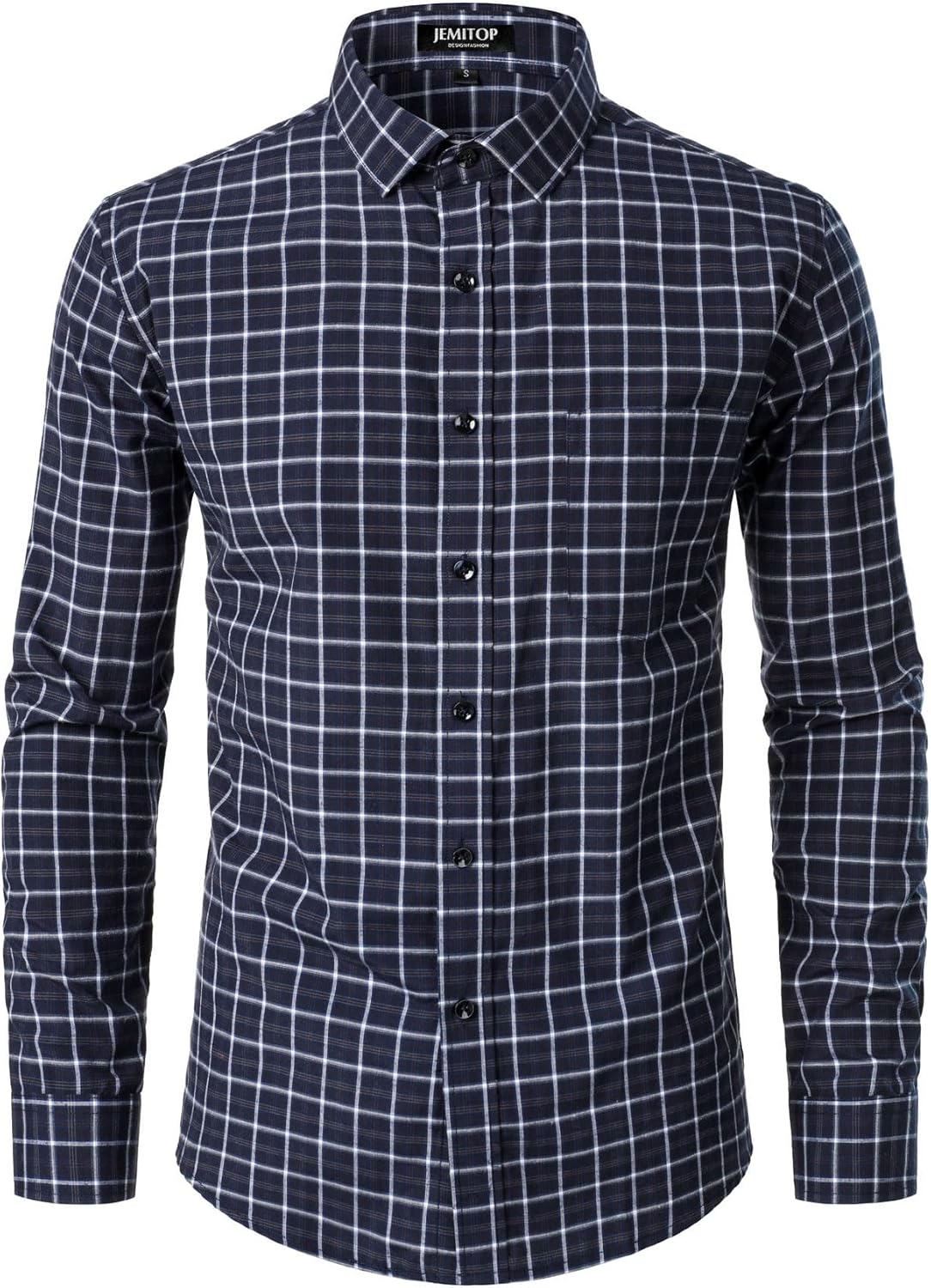 JEMITOP Men's Transitional Weather Slim Fit Long Sleeve Button Down Shirt Business Casual Dress Shirts with Pocket - Image 3