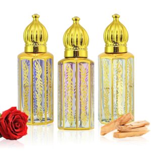 Arabic Perfume Oil for Women, Long Lasting Arabian Perfume Oil Roll On Rose, Sandalwood, Musk, 0.4 fl. oz