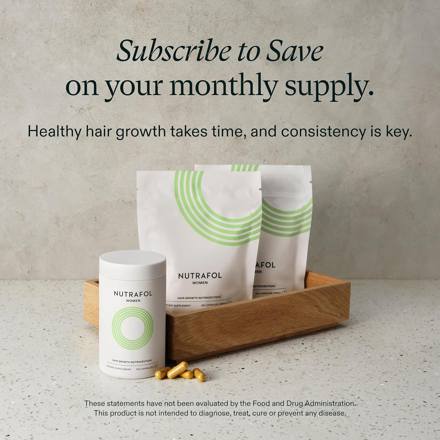 Nutrafol Women's Hair Growth Supplements, Ages 18-44, Clinically Proven for Visibly Thicker and Stronger Hair in 3-6 Months, Dermatologist Recommended - 2 Month Supply, 2 Refill Pouches - Image 7