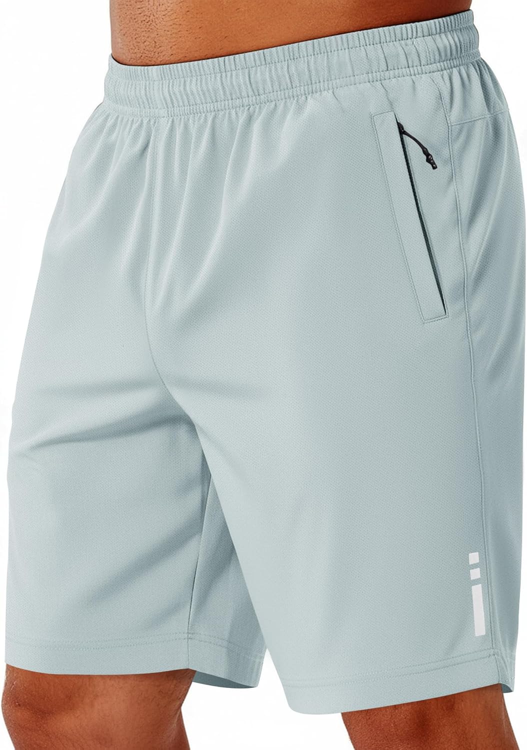 COOFANDY Mens Athletic Running Shorts 9" Lightweight Quick Dry Drawstring Mesh Gym Shorts with Zipper Pockets