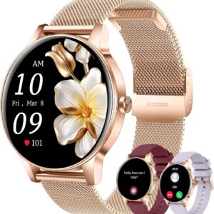 Smart Watch for Women(Answer/Make Calls), 1.27″ HD Screen Fitness Tracker with Heart Rate/Sleep Monitor, 130+ Sport Modes IP68 Waterproof Activity Tracking, Smartwatch for Android Phones iPhone
