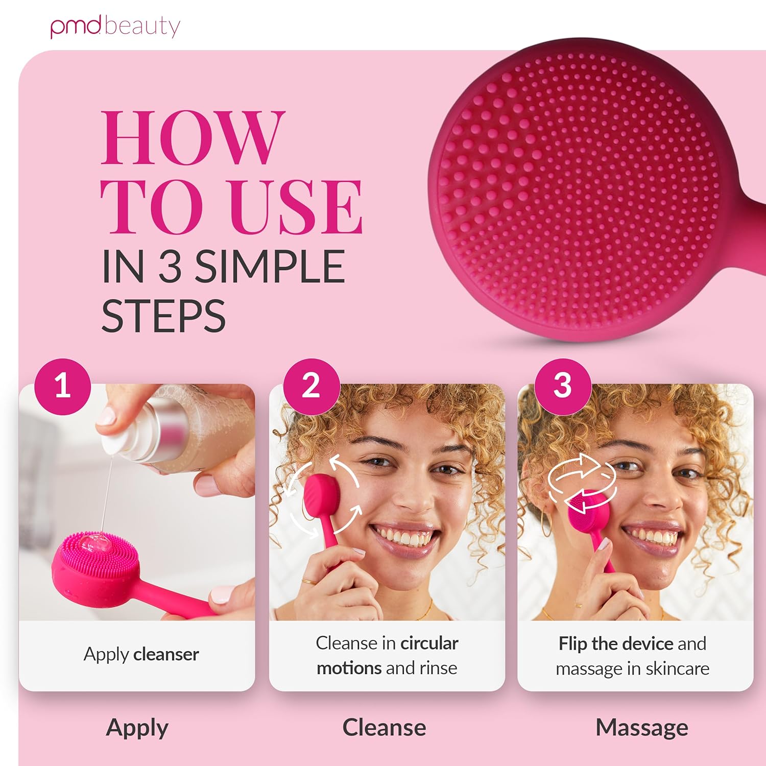 PMD Clean Mini - Smart Facial Cleansing Device with Silicone Brush & Anti-Aging Massager - Waterproof - SonicGlow Vibration Technology - Clear Pores and Blackheads - Lift, Firm, and Tone Skin - Image 6