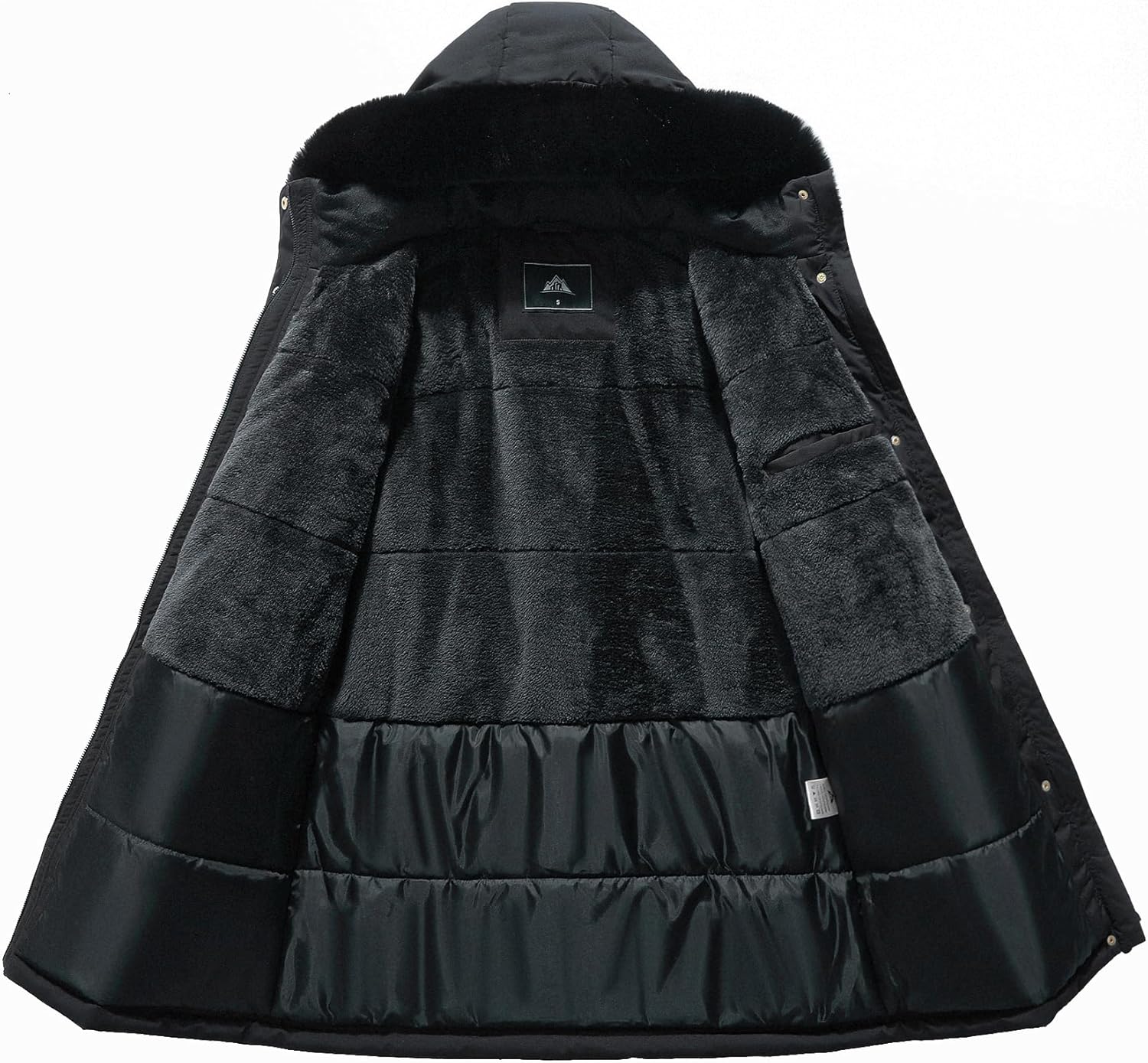 MOERDENG Women's Long Winter Down Coat Thicken Fleece Lined Parka Warm Puffer Jacket With Faux Fur Detachable Hood - Image 4