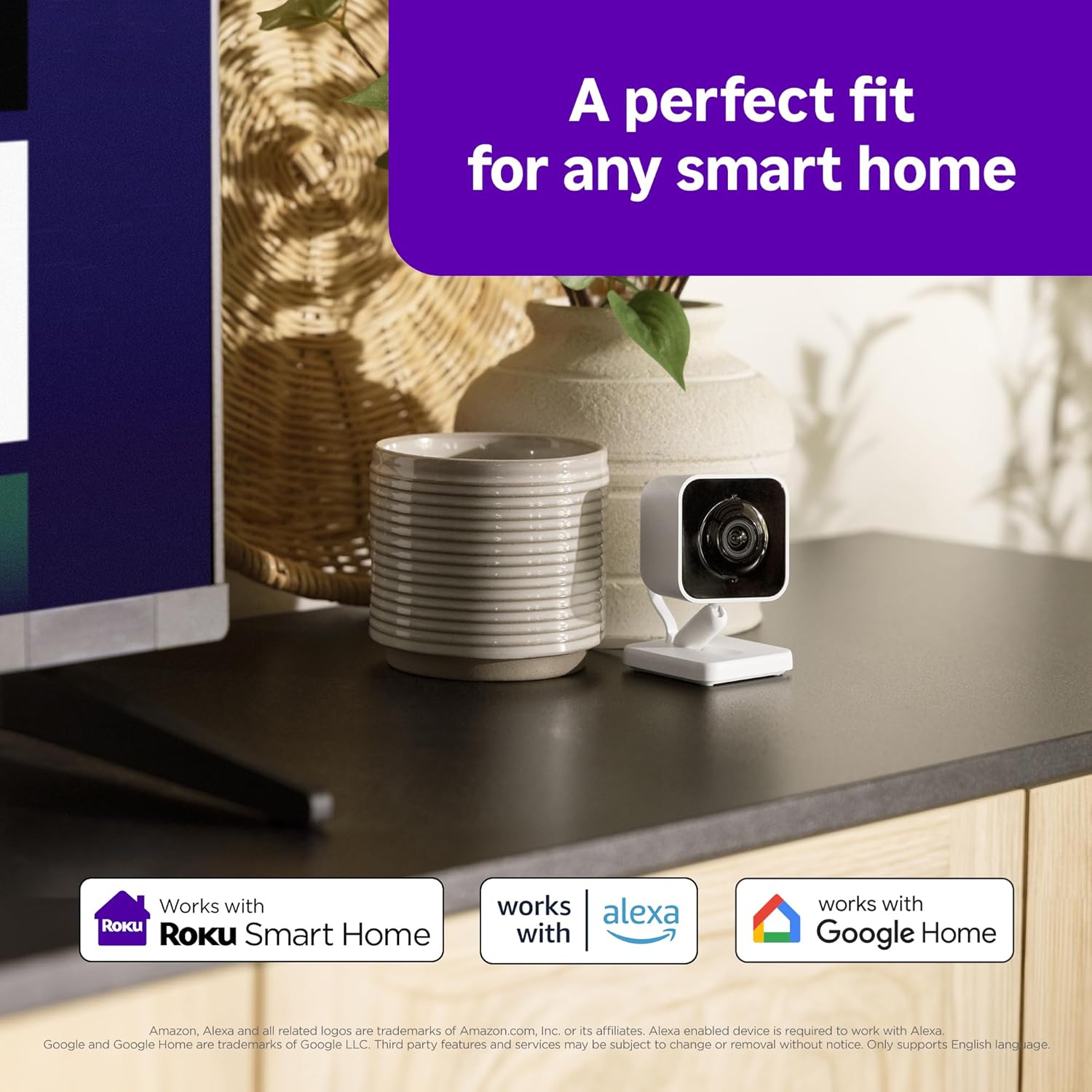 Roku Indoor Camera - Home Security - 2-Pack - Wired Security Camera & Pet Monitor with 1080p HD Color Night Vision, Works with Alexa & Google, Motion & Sound Detection, WDR & WiFi 6 - Image 7