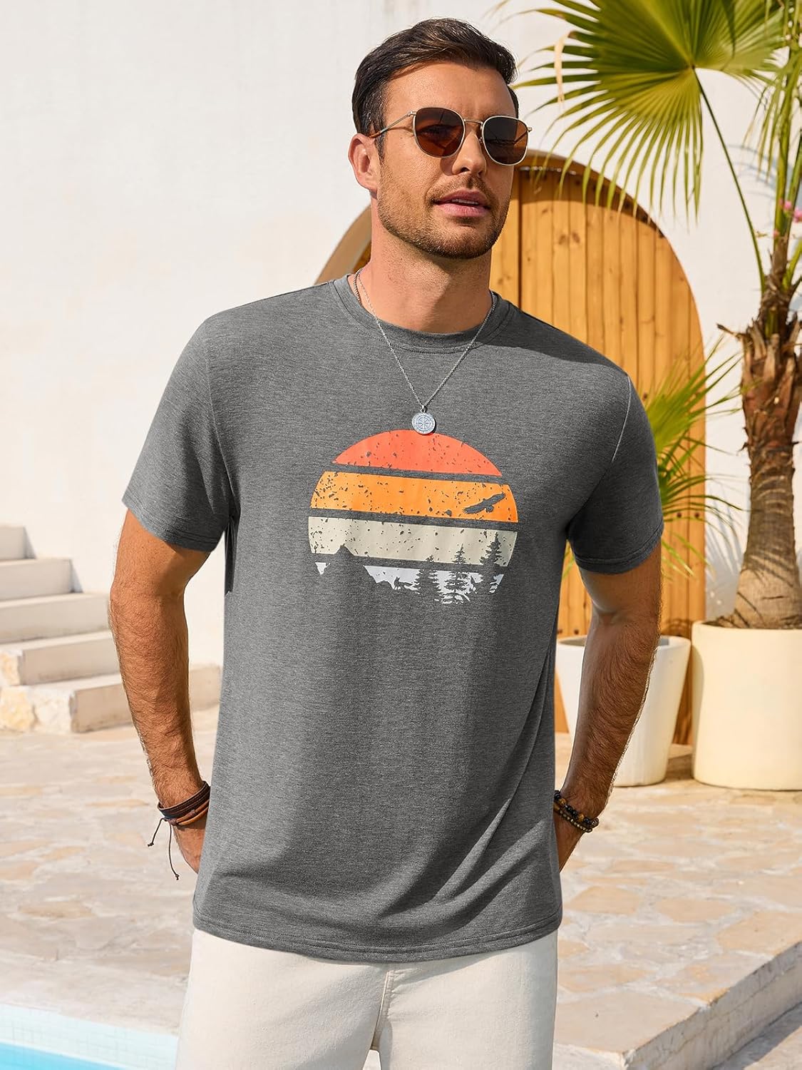 Runcati Mens Short Sleeve T-Shirts Casual Graphic Printed Tee Tops Crewneck Summer Beach Hawaiian Vintage Shirt - Image 4