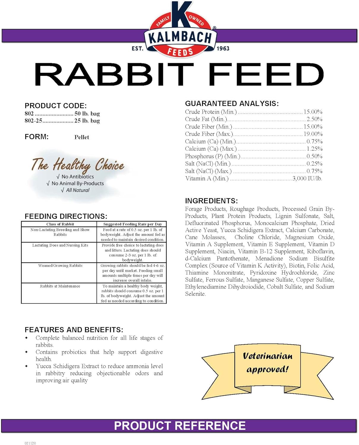 Kalmbach Feeds 15% All Natural Rabbit Feed Pellets, 25 lb Bag - Image 4