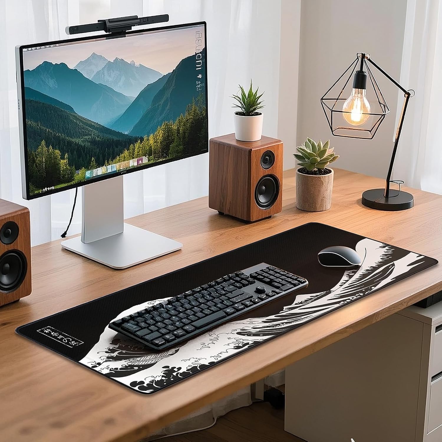 Mouse Pad Gaming - Desk Mat for Keyboard and Mouse - Kanagawa Large Mouse Pad for Desk, Japanese Sea Wave Mousepad (31.5 x 11.8inch) with Non-Slip Base, Desks Pad Mat for Game, Office and Home - Image 7