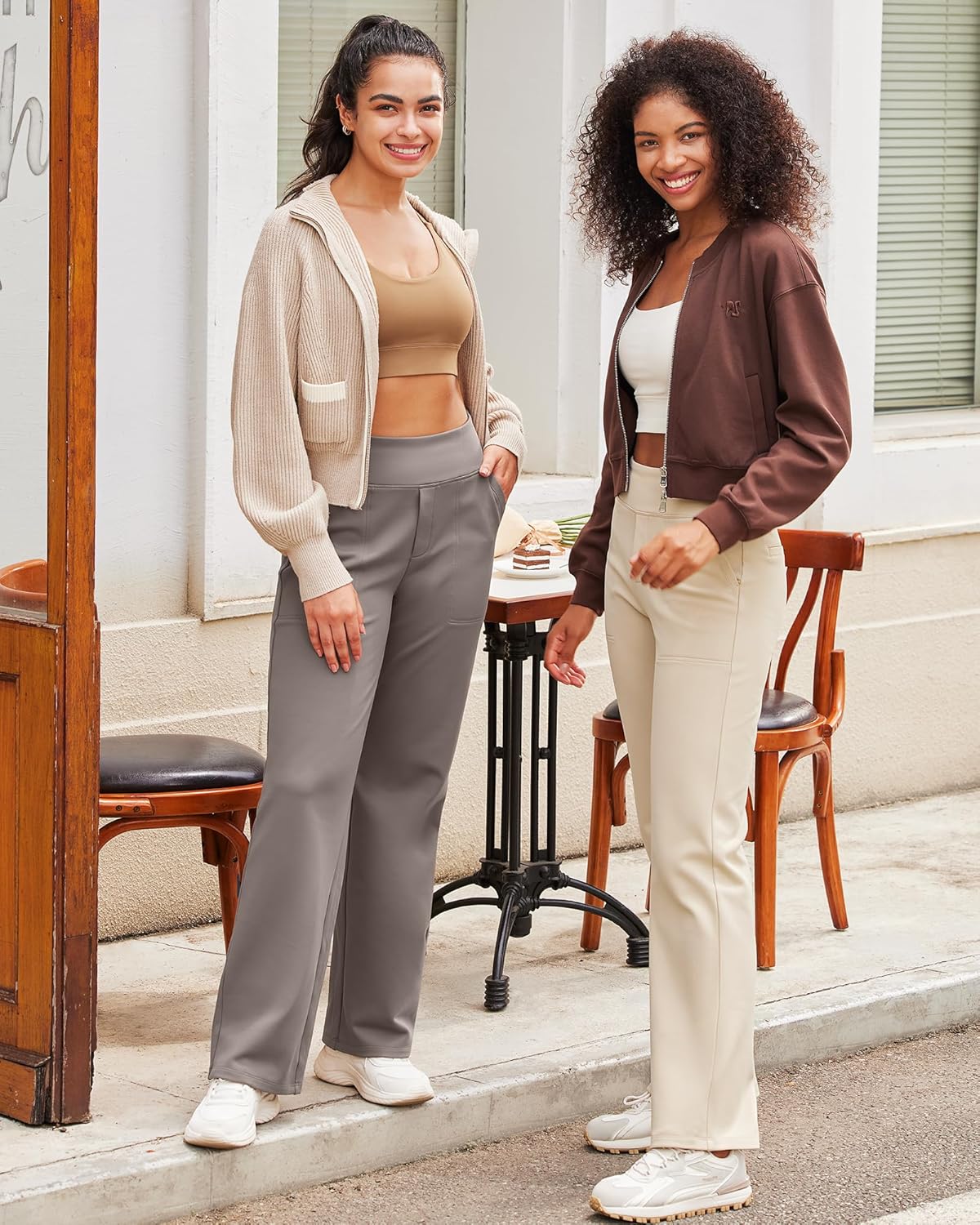G4Free EverGoing Yoga Pants Women Wide Leg Pants with Pockets High Waist Stretch Dress Casual Sweatpants Petite/Regular/Tall - Image 2