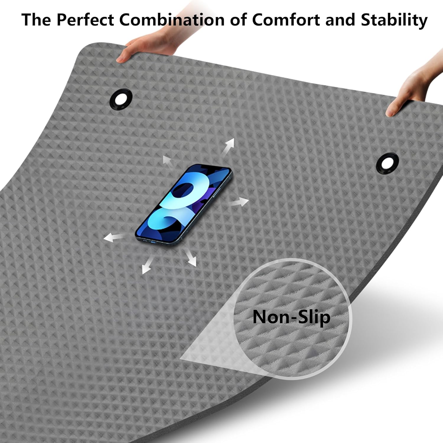LFS Yoga Mat 72.8" x 31.5" x 2/5 inch Thick With Strap and Bag, Extra Wide Workout Mat for Women and Men, Non Slip Exercise Mat for Home Outdoor Yoga, Pilates, Stretching, Floor & Fitness Workouts - Image 5