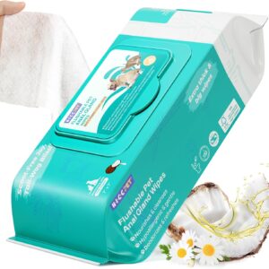 HICC PET Wipes for Dogs & Cats, Cleansing Deodorizing & Soothing Allergy Infections Anal Gland Pets Wipes with Coconut Oil – Dog Grooming Wipes for Butt and Paw – Hypoallergenic & Vet Recommended