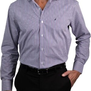 NAUTICA Slim Fit 100% Cotton Mens Dress Shirts Long Sleeve Wrinkle Resistant Formal