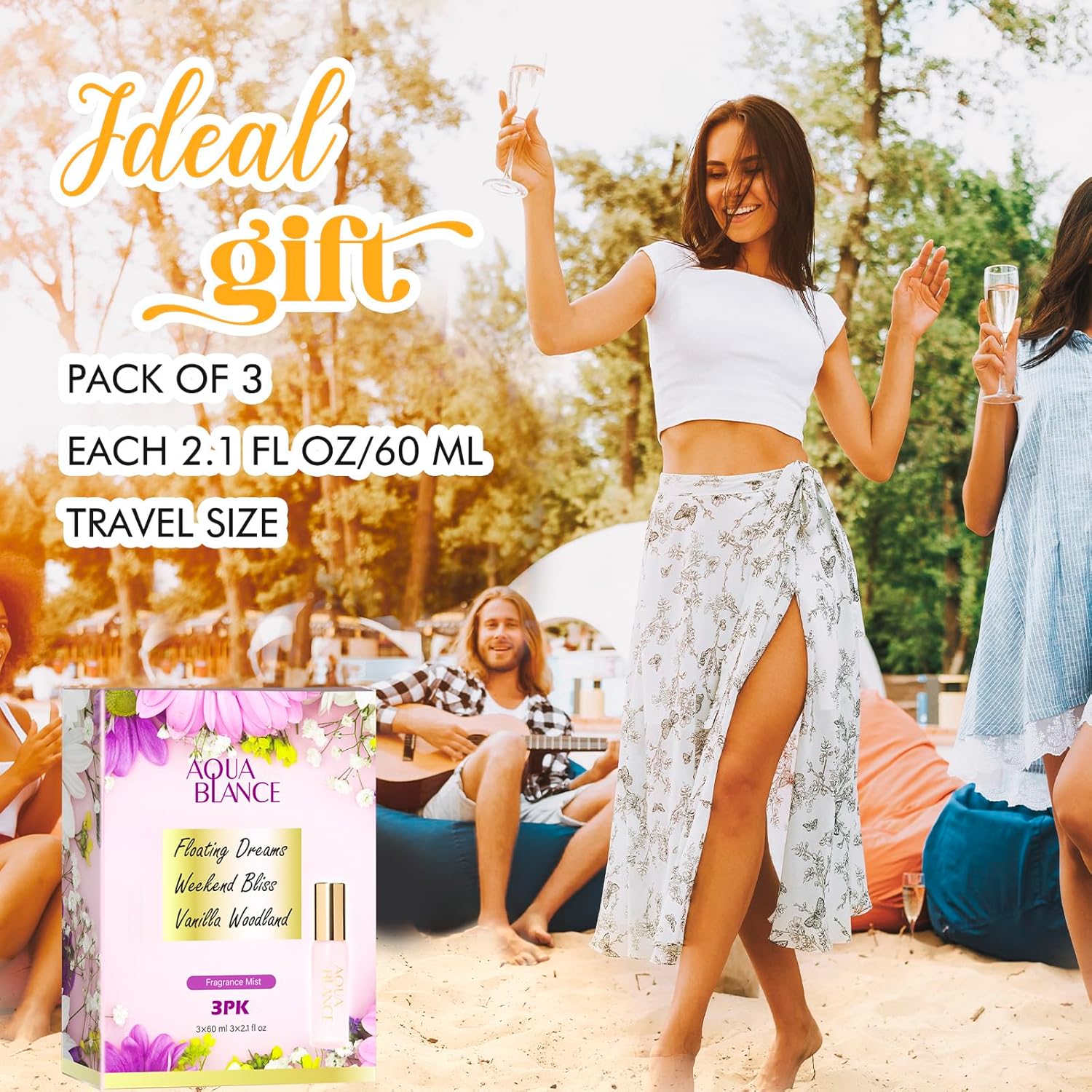AQUA BLANCE Body Spray Set for Women, Each 60ml/2.1 FlOz, Travel Size Womens Fragrance Body Spray, Three Scents - Vanilla Woodland, Lavender, Jasmine Raspberry - Image 6