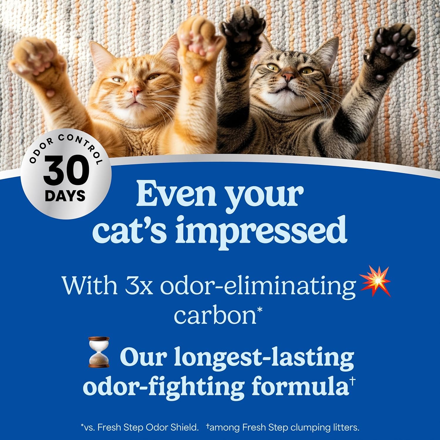 Fresh Step Advanced Heavy Duty Multi Cat Clumping Cat Litter with Febreze Freshness, Low Dust, Odor Control with Ammonia Block Tech, Compatible in Automatic Litter Boxes, 17.5 lb - Image 3