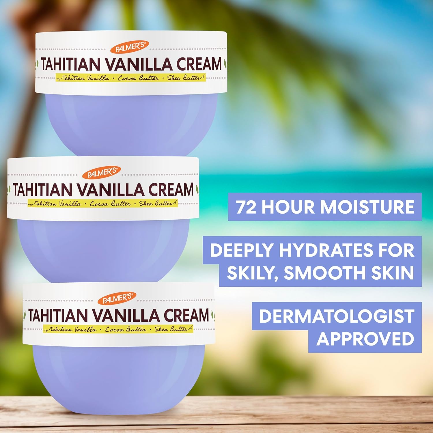 Palmer's Cocoa Butter Formula Body Cream, Moisture Drenching Tahitian Vanilla, 8.8 Oz, 72Hr Hydration with Shea Butter & Vitamin E for Softer Skin, Protects & Soothes Dryness, Dermatologist Approved - Image 4