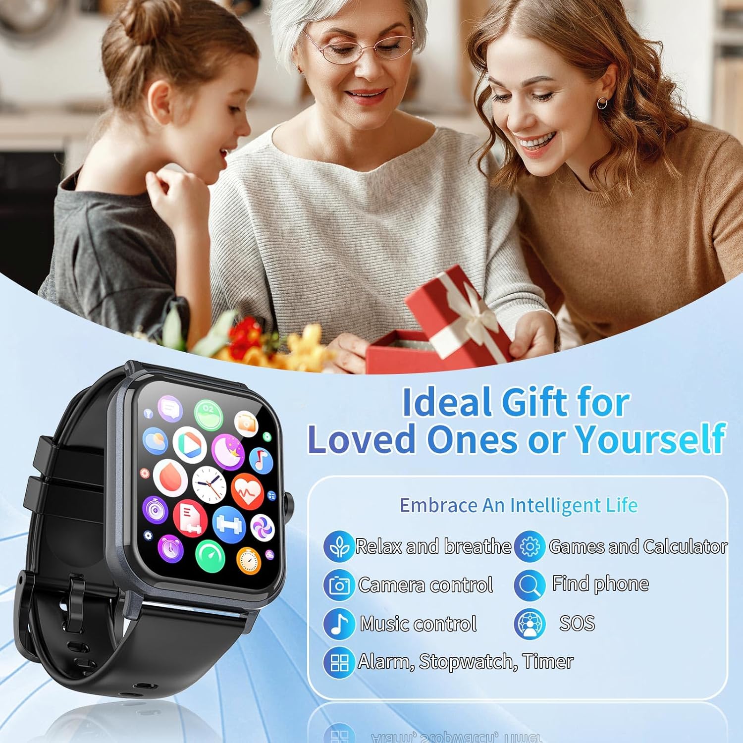 Smart Watch for Men Women with Calling, 1.83" Fitness Tracker with Heart Rate/Sleep Monitor, Step Tracker, New Gen Fitness Watch with 120 Sports Modes, IP68 Waterproof Smartwatch for Android/iOS Black - Image 8