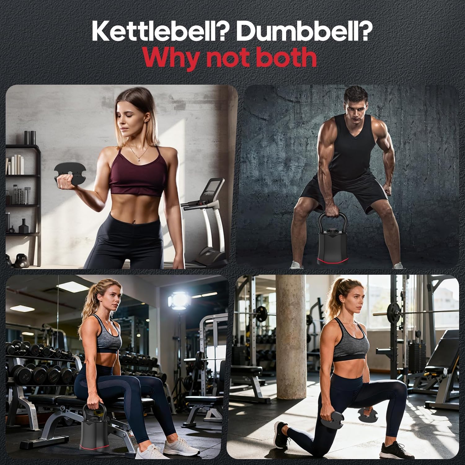 ERGOLIFE 6.5LB-40LB Adjustable Kettlebell Set, 6-in-1 Quick Weight Change, Space-Saving Weight Set for Home Gym Strength Training for Men and Women (Black) - Image 6