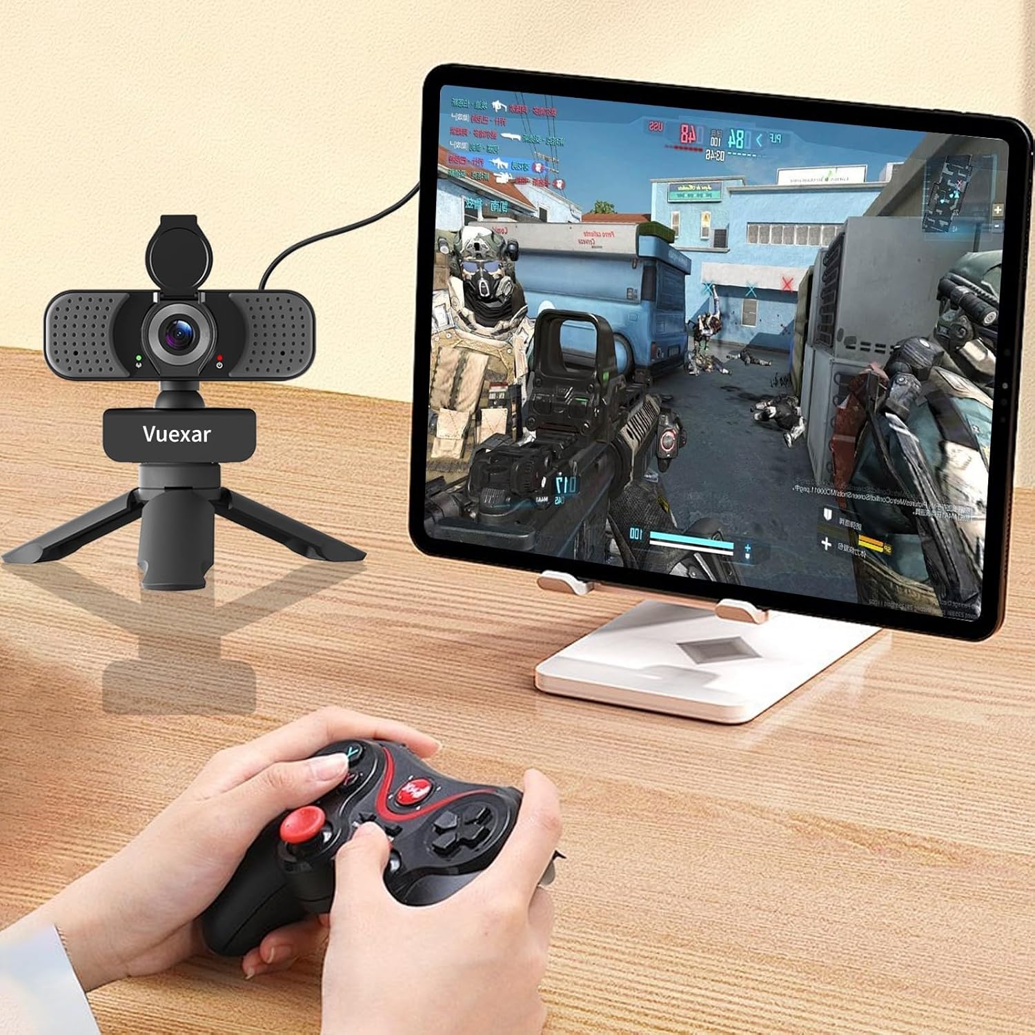 Full HD 1080P Webcam with Microphone, Noise-Canceling, Privacy Cover, Wide-Angle Lens, Auto Light Correction, Plug & Play USB Web Camera for Laptop, Desktop, PC, Mac, Zoom, Skype – Pro Series - Image 4