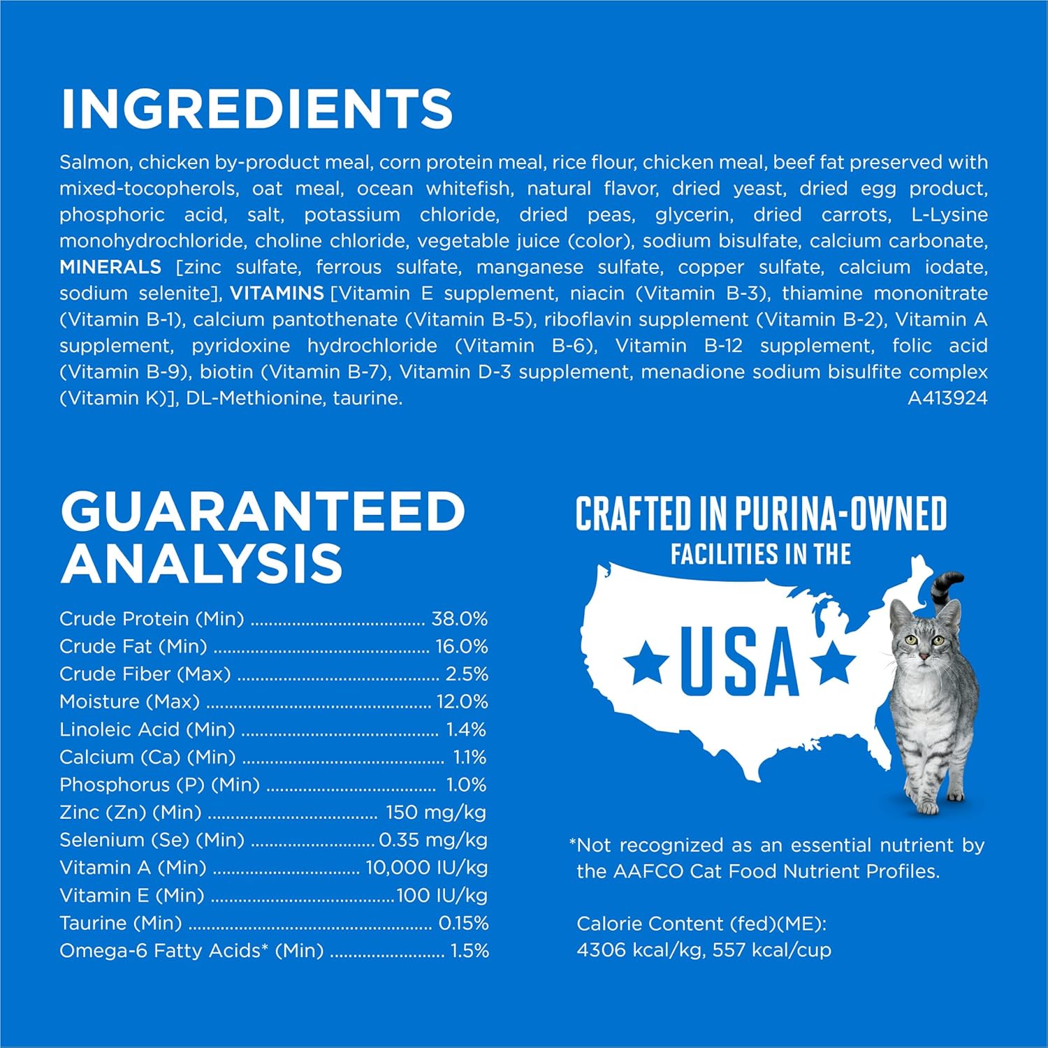 Purina ONE Plus High Protein Cat Food Dry Salmon and Ocean Whitefish Cat Skin and Coat Health Formula - 3.5 lb. Bag - Image 4