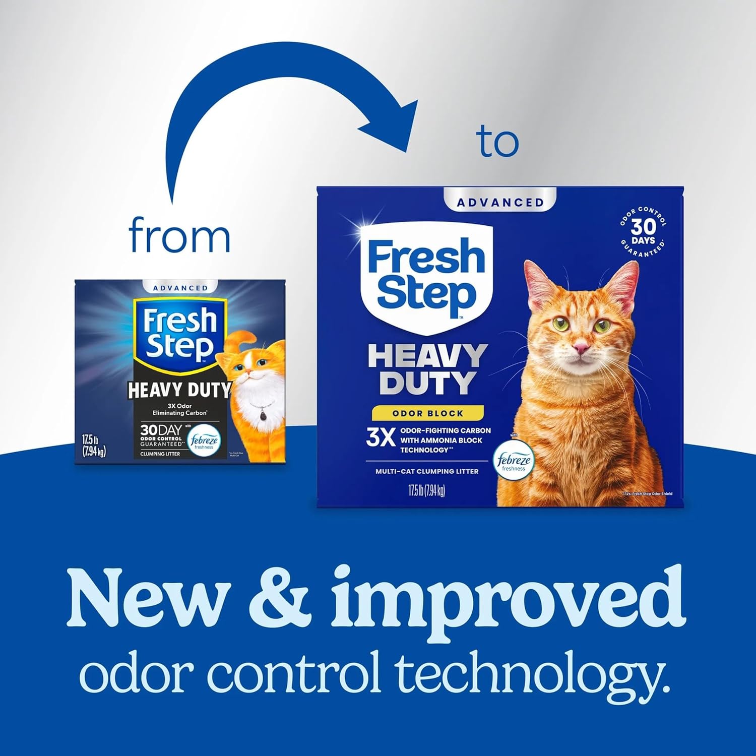 Fresh Step Advanced Heavy Duty Multi Cat Clumping Cat Litter with Febreze Freshness, Low Dust, Odor Control with Ammonia Block Tech, Compatible in Automatic Litter Boxes, 17.5 lb - Image 2
