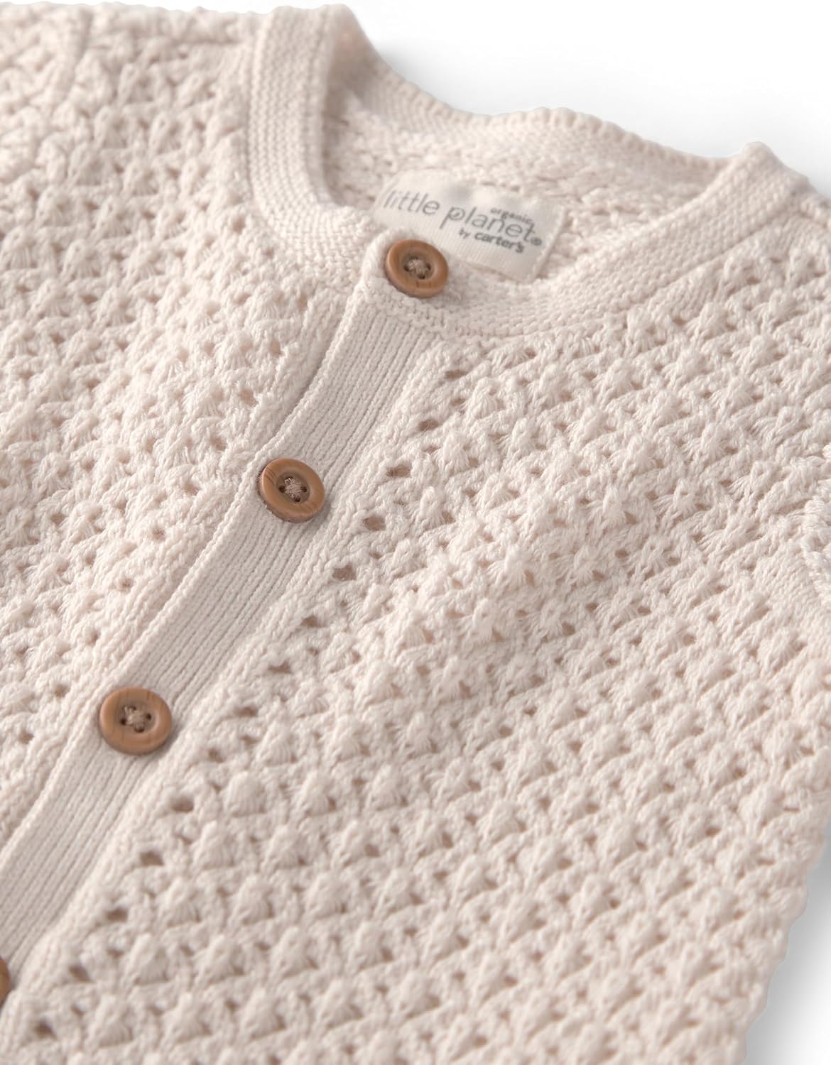 little planet by carter's unisex-baby Waffle Knit Button-Front Jumpsuit made with Organic Cotton - Image 2