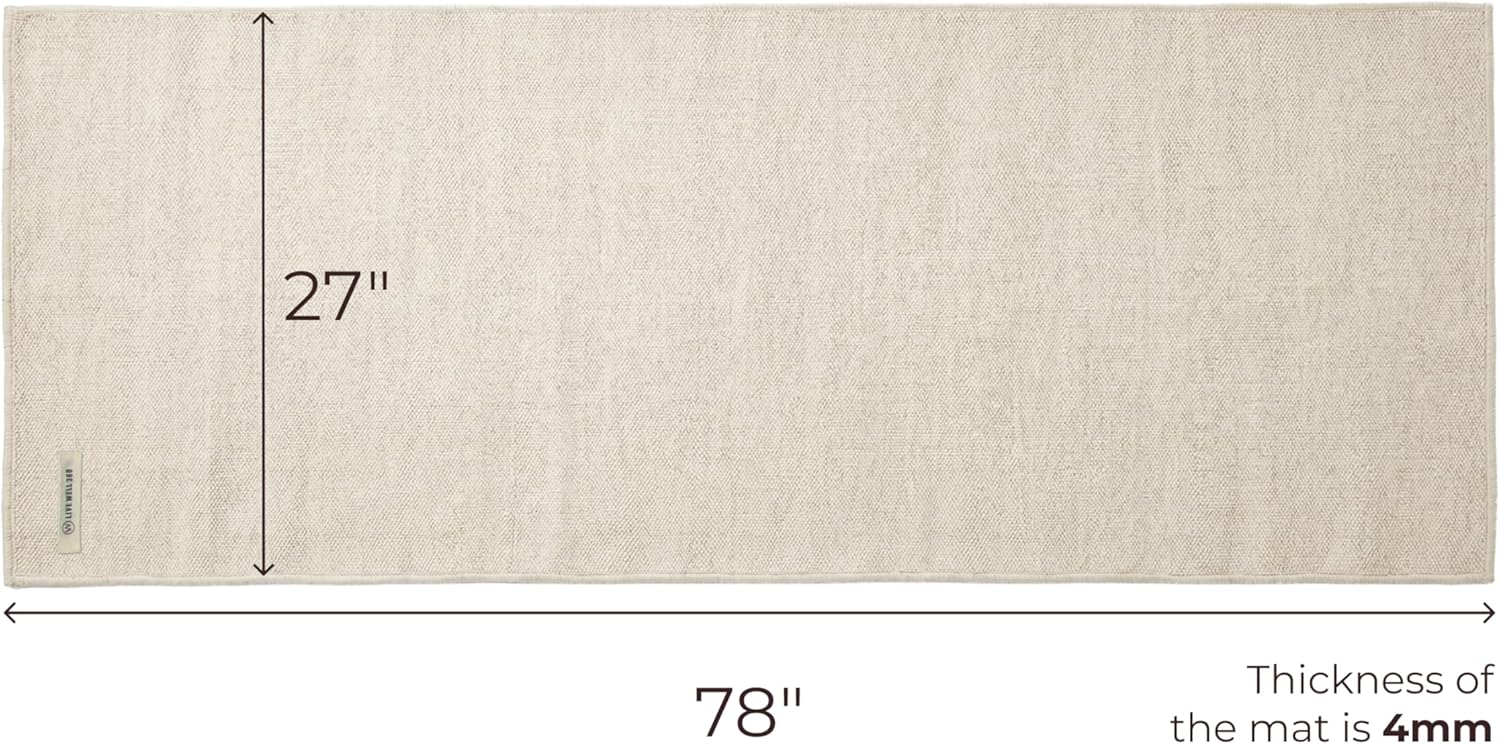 Live Well 360 Handmade Organic Cotton Yoga Mat - Non-Toxic, Chemical-free and All Natural Cloth Yoga Mat - Exercise, Workout, & Fitness Rug - Woven Material - Absorbent & Washable - 78" x 27" - Image 7