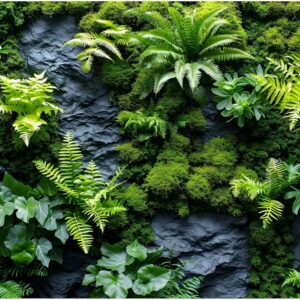 Rock Wall Reptile Habitat Background Greenery-Infused Room Vertical Moss Wall Terrarium Background Nature’s Embrace Tropical Green Plants Fish Tank Background Moss Wall Aquarium Background 36x18in