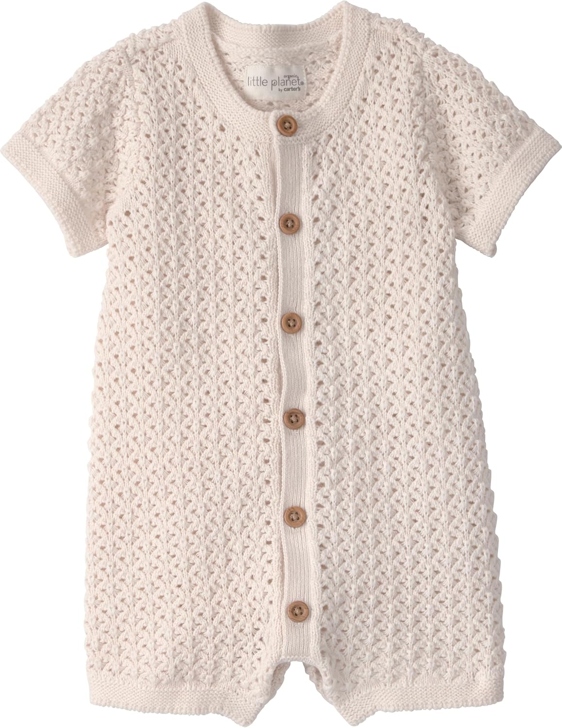 little planet by carter's unisex-baby Waffle Knit Button-Front Jumpsuit made with Organic Cotton