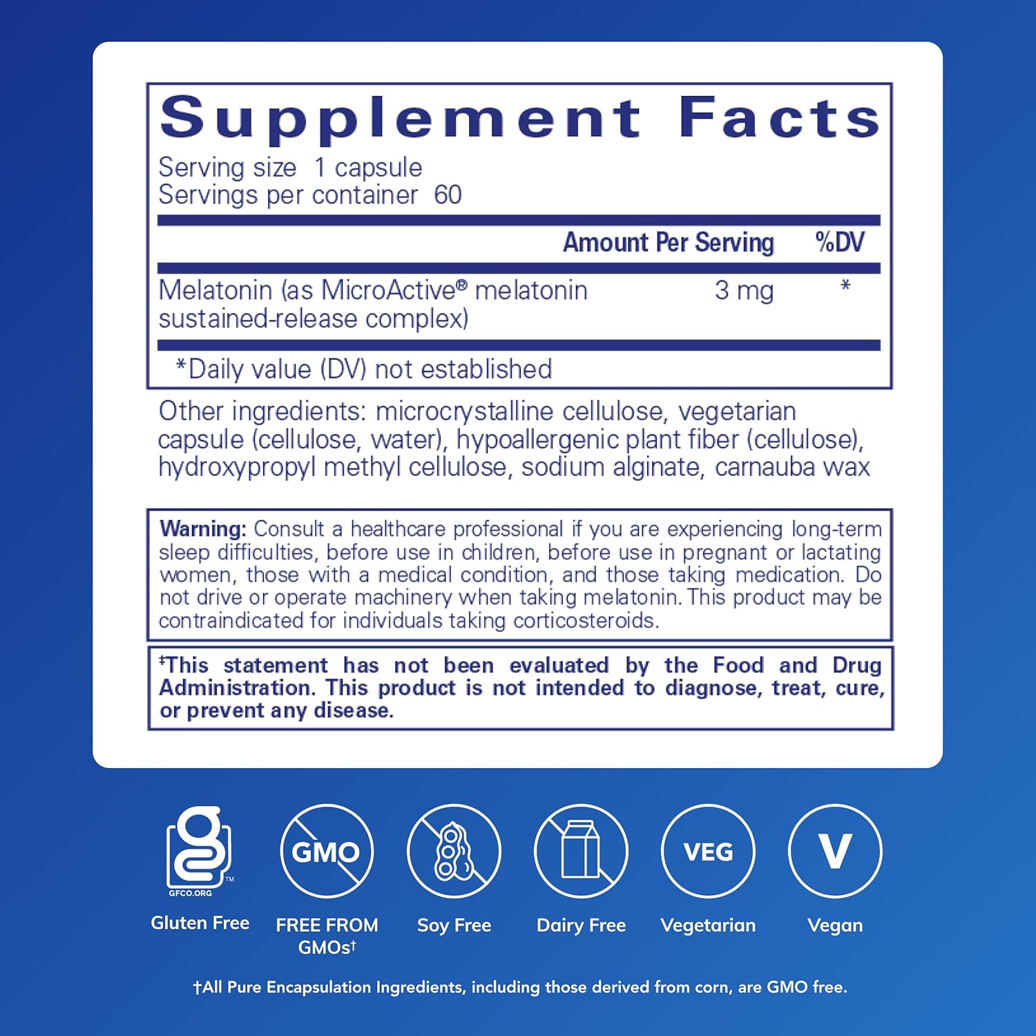 Pure Encapsulations Melatonin-SR - Extended Release Melatonin - Supports Restful Sleep* - Sleep Supplement - Gluten Free & Vegan - 60 Capsules - Image 2