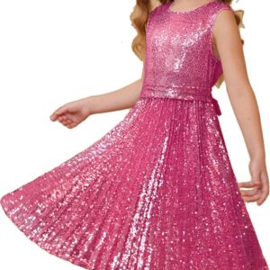 GRACE KARIN Girls Sequin Dress Sleeveless Prom Party Formal Graduations Fancy Tween Girls Dresses Size 5-12