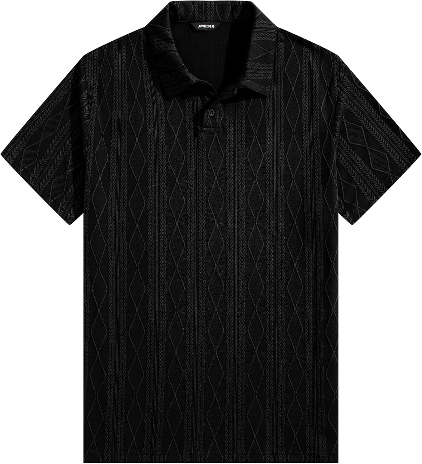 JMIERR Mens Polo Shirt Textured Knit Button Casual Short Sleeve Summer Vacation Beach Stretchy Golf Shirts - Image 8